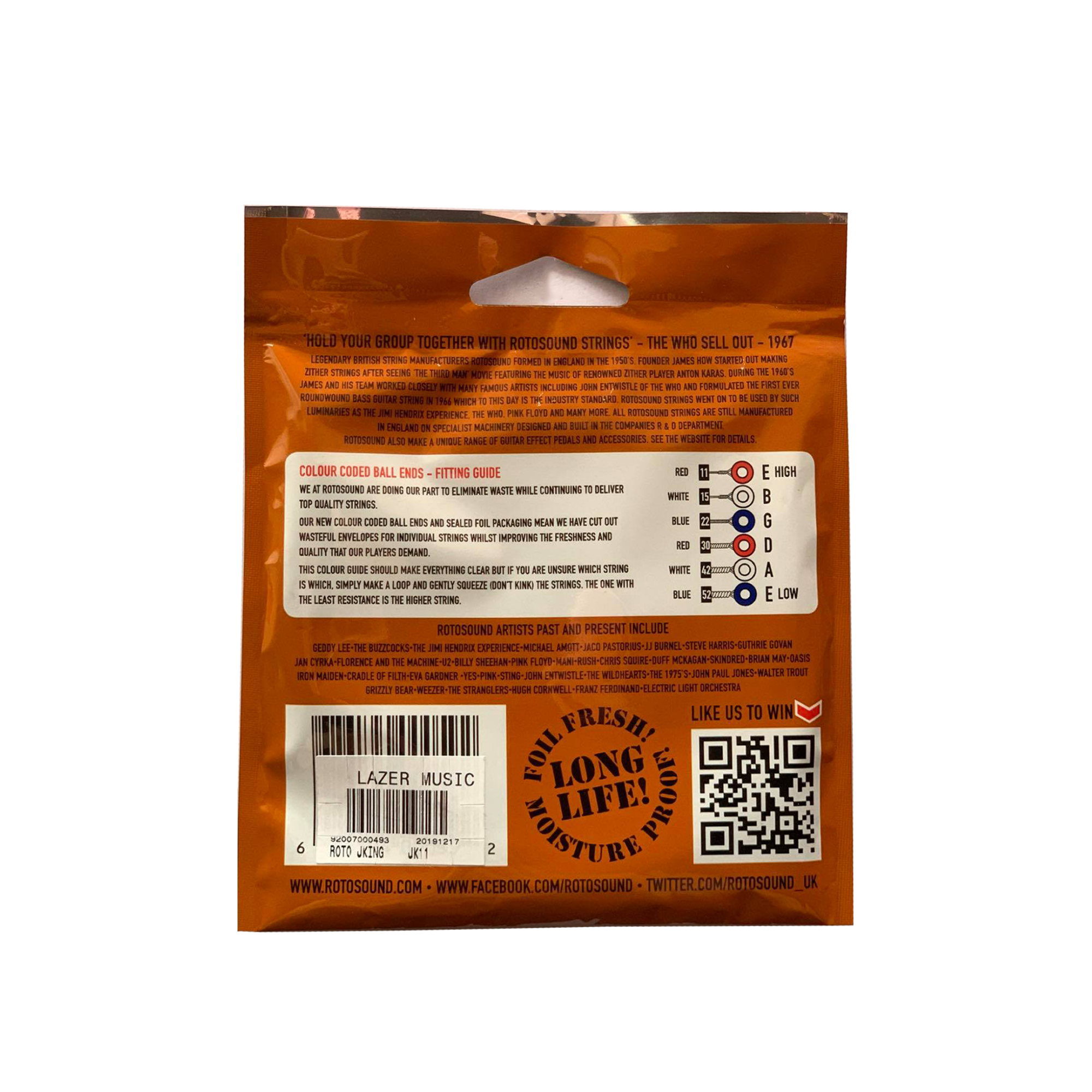 Rotosound Jumbo King Acoustic Medium Light Guitar Strings